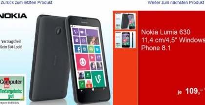 Aldi Germany is offering Nokia Lumia 630 for 109 EUR
