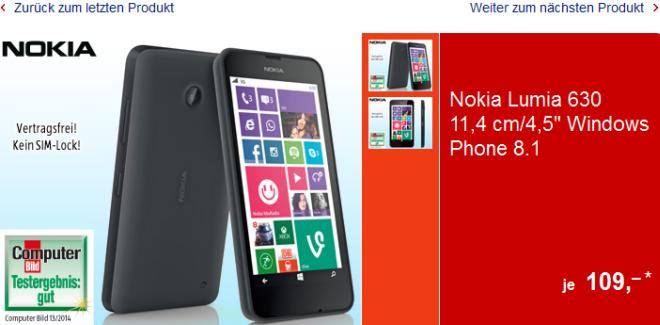 Aldi Germany is offering Nokia Lumia 630 for 109 EUR