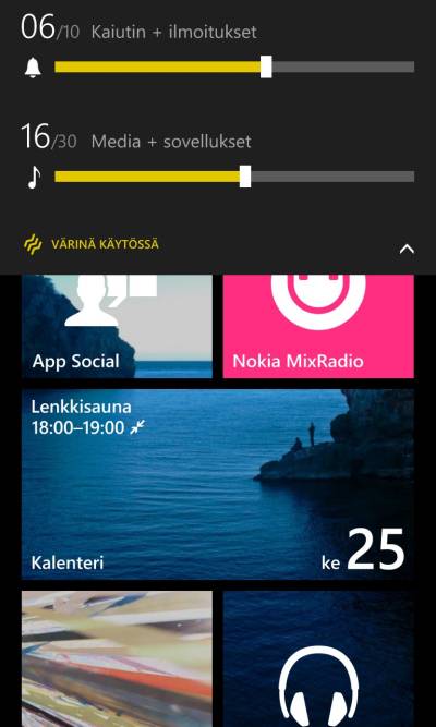 Lumia Cyan brightness adjuster