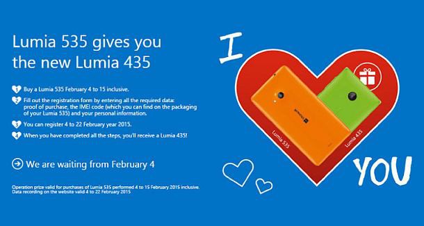 Lumia 435 535 promotion Italy Love
