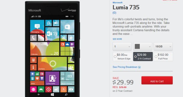 Lumia 735 on Verizon