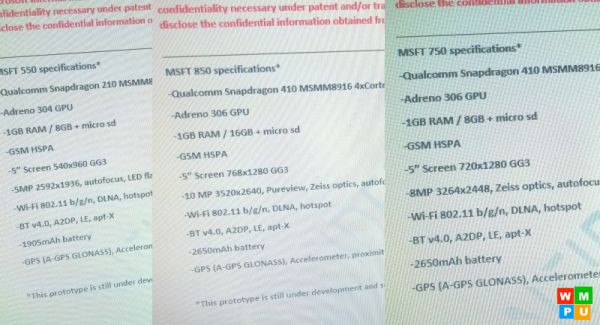 specs of Lumia 850