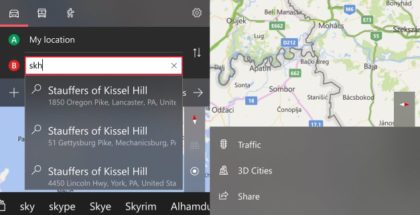 Windows Maps fluent design