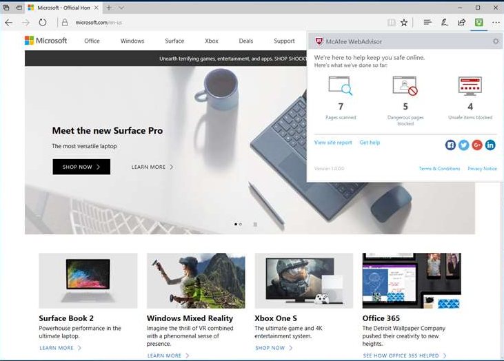McAfee WebAdvisor 
