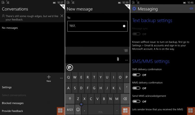 new messeging app for windows 10 for phones 