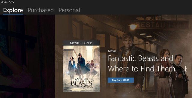 Movies & TV updated with a combined library and tabbed interface