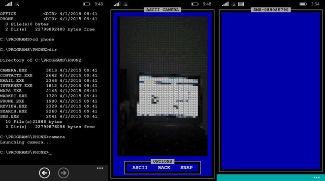 MS-DOS for Lumia version 1 - Screens