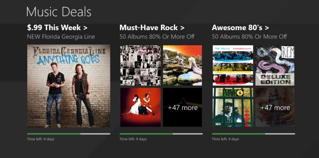 Music Deals app for Windows devices