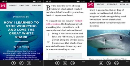 Narratively app for windows phone