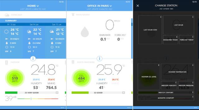 netatmo weather station application for windows phone