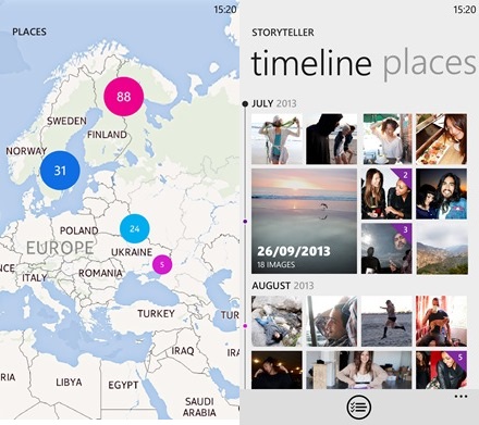 Nokia Storyteller - screens