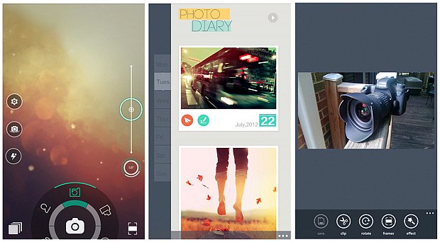 Camera360 mobile camera app screens