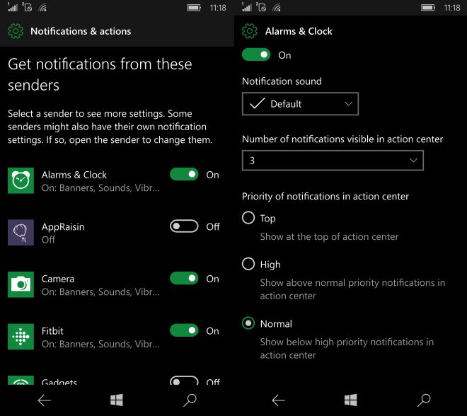 Notifications Settings