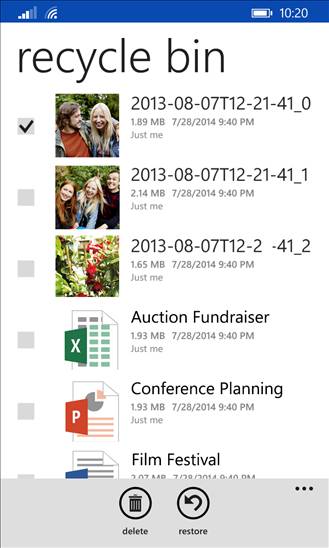 OneDrive now has a Recycle Bin with 