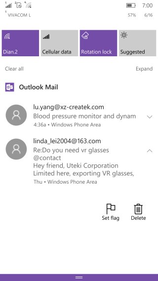 Outlook Mail Action Center Icons