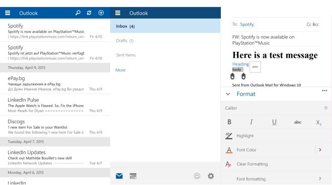 Outlook Mail client for Windows 10