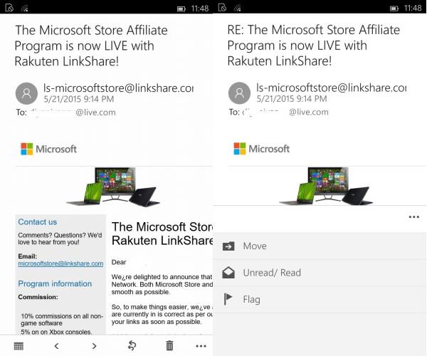 Outlook Mail for Build 10080