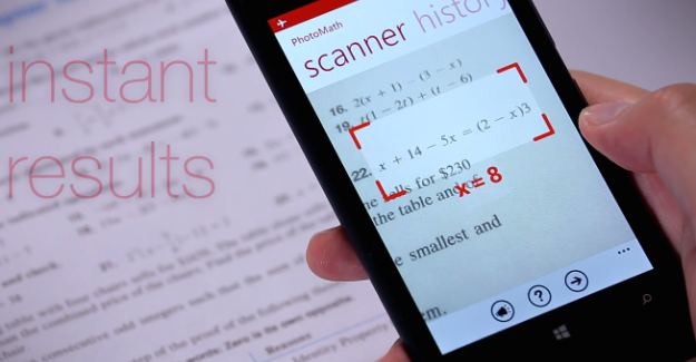 PhotoMath app for Windows Phone Lumia devices