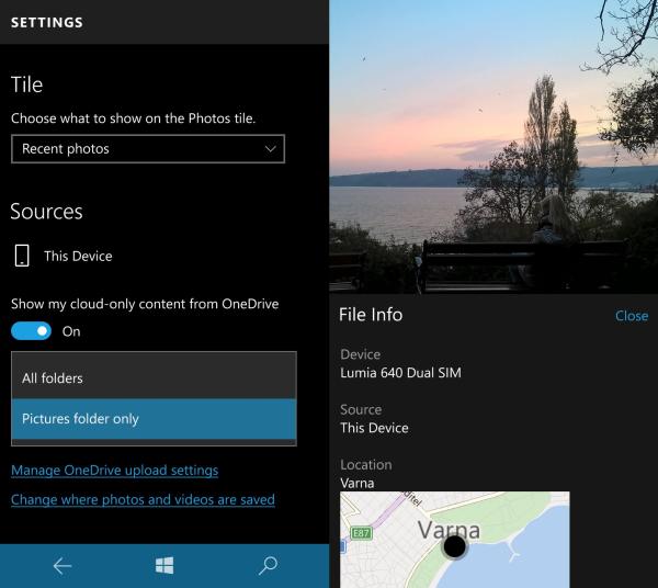 drive cloud and settings photo app
