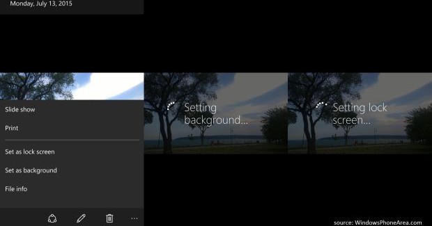 Photos set as Background and Lock Screen