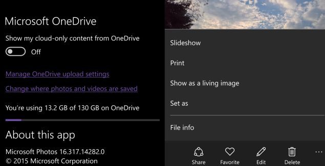 Microsoft Photos OneDrive app