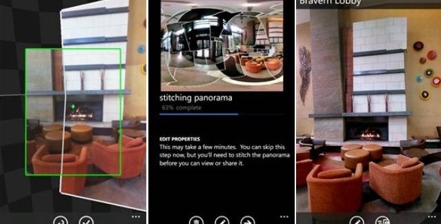 screens from Photosynth for Windows phone