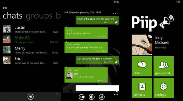 Piip messenger for Windows Phone 8.1