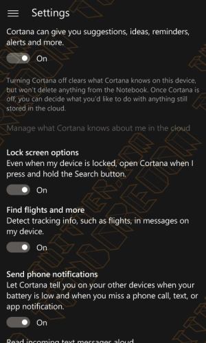 Redstone Cortana feature battery level