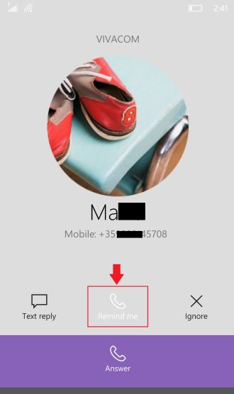 remind me screen