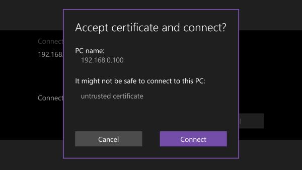 accept certificate remote desktop