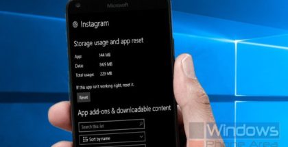 Instagram UWP reset app Windows 10