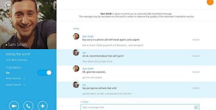 SKype Tranlsator screens