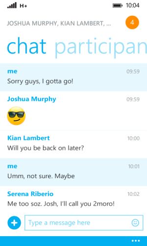Skype v 2.25 chat window emoticons