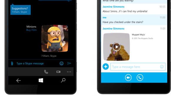 Skype for Windows pHone photo sharing