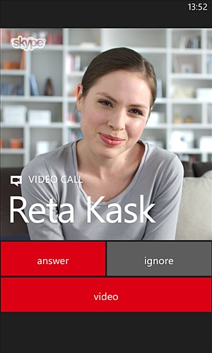 skype video message screen