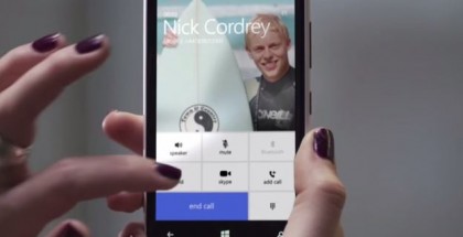 Skype for Windows Phone 8.1 screen