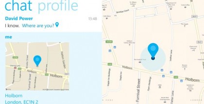Skype Windows Phone location