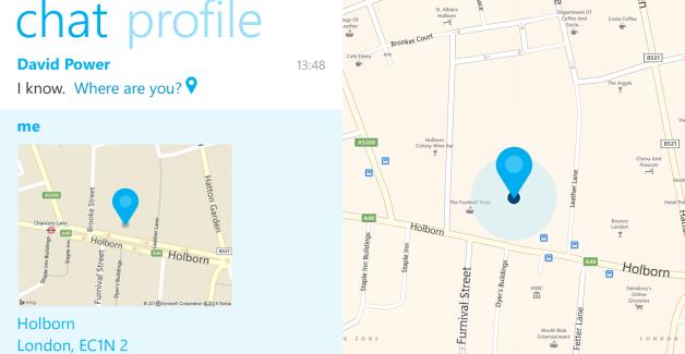 Skype Windows Phone location