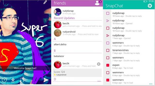 Snapchat client 6snap - screenshots