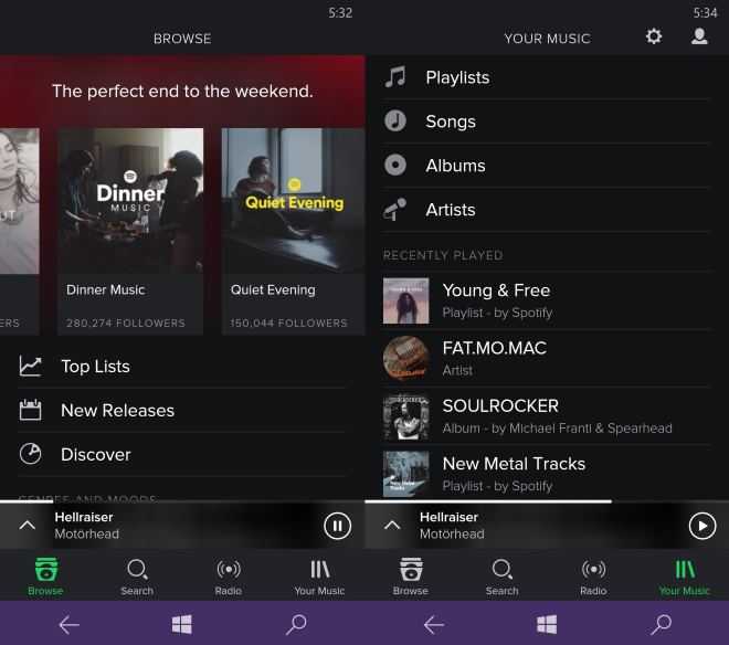 Spotify screen