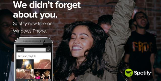 Spotify now offers free music streaming on Windows Phone devices