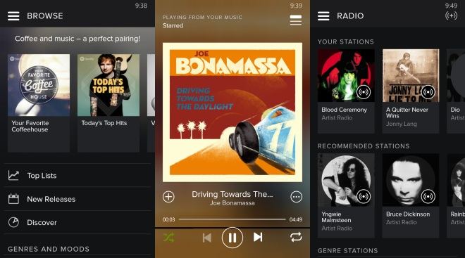 Spotify 5.0 user interface