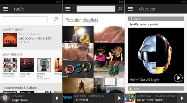 Spotify version 3.0 for windows phone