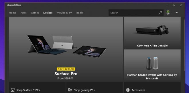 Microsoft Store app devices