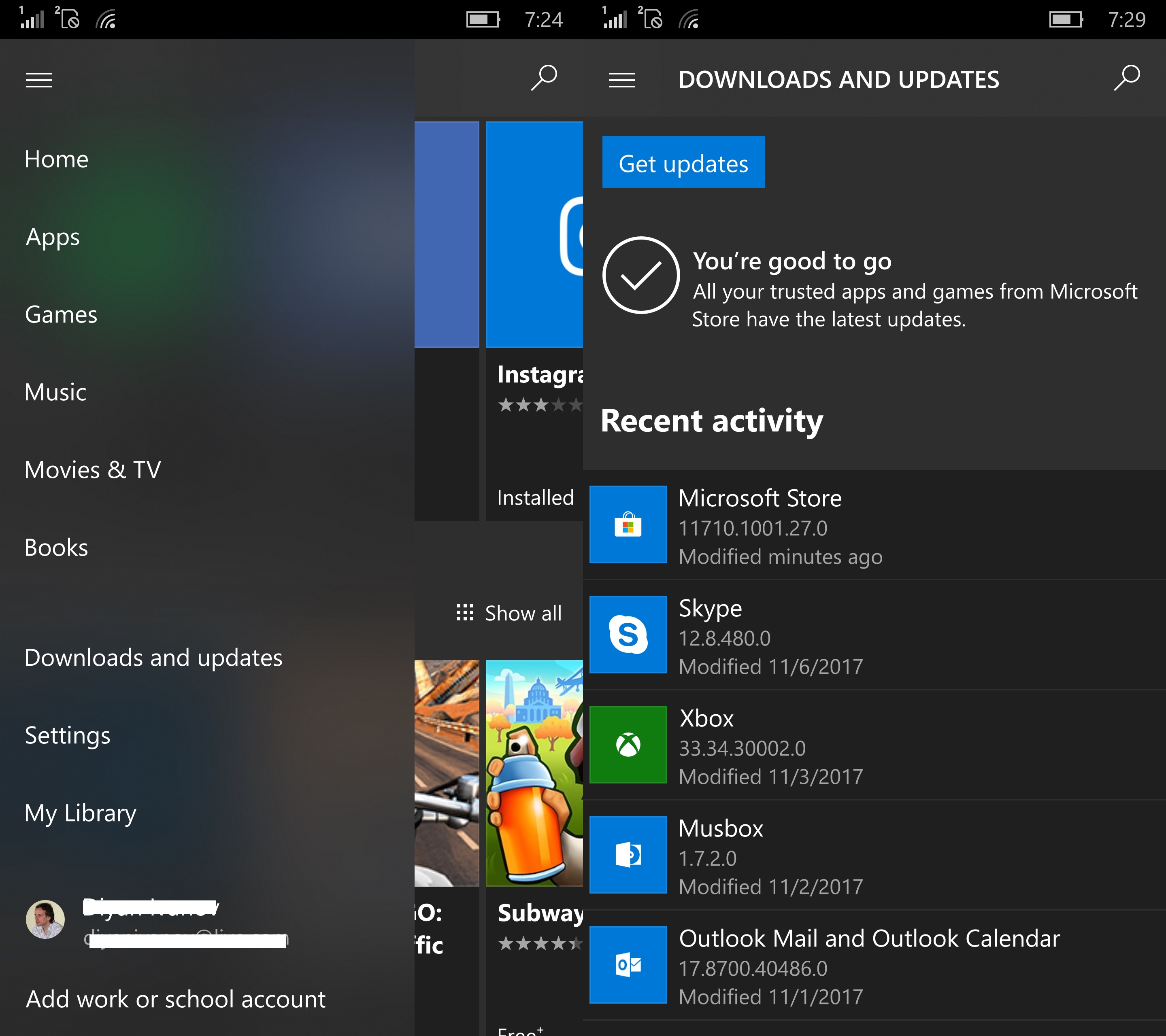 Microsoft Store update