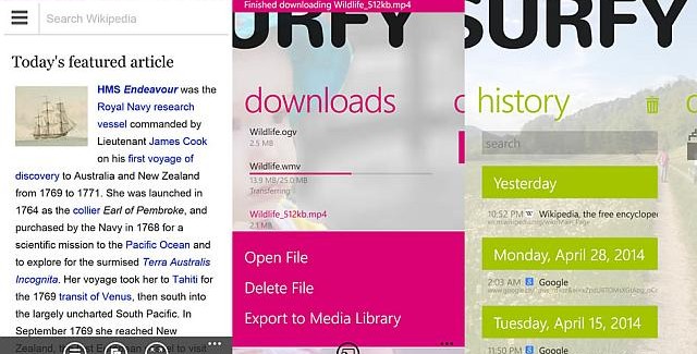 Surfy 4.0 browser with a new look