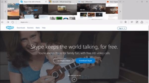 Tab preview edge