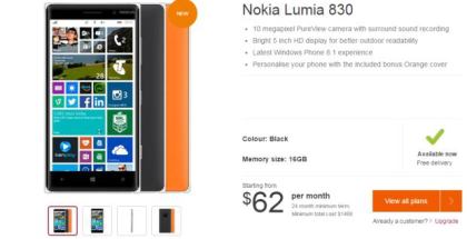 Nokia Lumia 830 on Telstra Australia