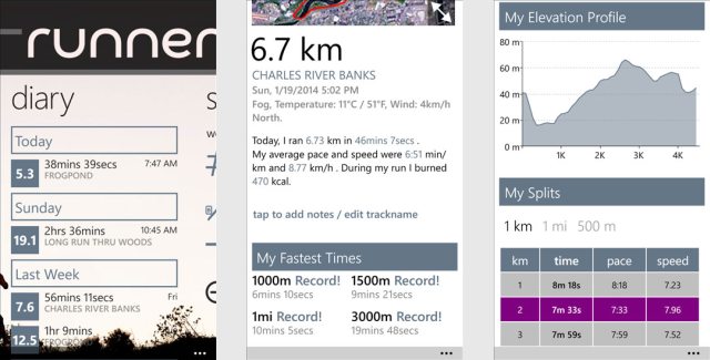 track runner for wp8 screens
