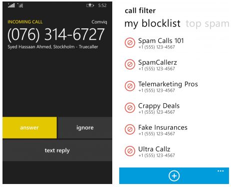 truecaller screens